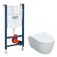 Geberit iCon rimless mat hvid vghngt toilet inkl. sde m/SoftClose, Grohe cisterne og betjening i hvid