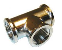 Tee ½ forkromet messing Tee - muffe-muffe-muffe