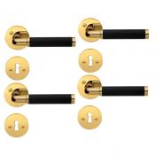 Beslagsboden Design indendrs drhndtag inkl. ngleskilt - Messing/sort - St  4