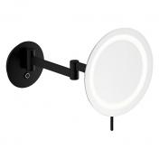 Damixa Zen make-up spejl m/lys og 5x forstrrelse - Mat sort