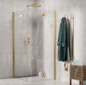 Strmberg Noma 110 bruseniche m/foldedre - 90x90 cm - Klar glas/brstet messing