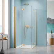 Str�mberg Noma 110 bruseniche m/folded�re - 80x80 cm - Klar glas/poleret messing