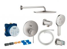 Grohe Essence komplet brusesystem til indbygning m/Rainshower 310 hovedbrus & SmartActive hndbrus - Supersteel