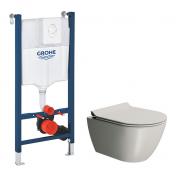 GSI Pura Cenere 50 toiletpakke inkl. sde m. softclose, cisterne og hvid betjening