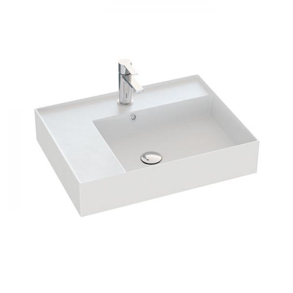 Dansani Luna Azym 61 asymmetrisk håndvask t/møbel - Højre - 1 hanehul