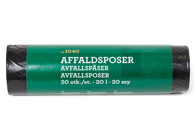 Affaldsposer m/snøreluk - 20 L/20 stk. Affaldsposer m/snøreluk - 20 L/20 stk.
