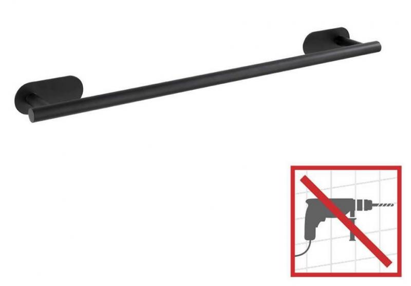 Wenko Orea håndklædestang 60 - Mat sort - Skruefri Wenko Orea håndklædestang 60 - Mat sort - Skruefri