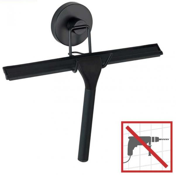 Wenko Badeværelsesskraber - Mat sort - Skruefri Wenko Badeværelsesskraber - Mat sort - Skruefri