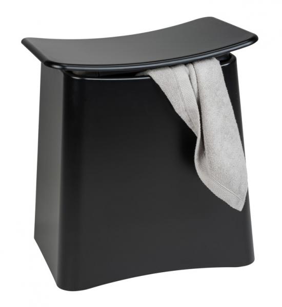 Wenko Wing vasketøjskurv og skammel i ét - Sort Wenko Wing vasketøjskurv og skammel i ét - Sort