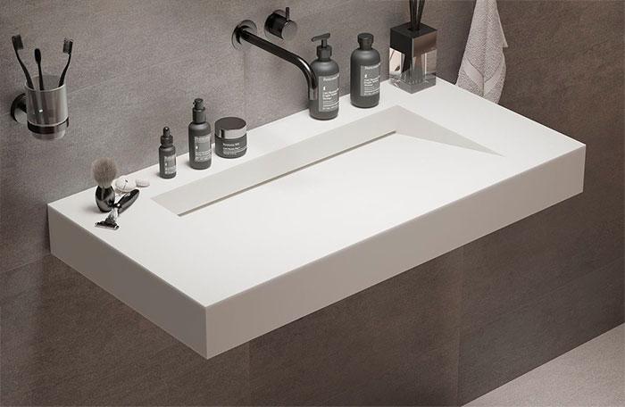 Ideavit Solidsquare 90 håndvask t/væg - Uden overløb - Uden hanehul