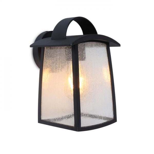 Lutec Tradition Kelsey udendørslampe til væg m/regnglas - Stor - Mat sort