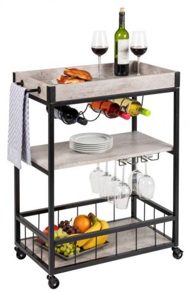 Wenko Rustico rullevogn til køkken - Sort/betonlook Wenko Rustico rullevogn til køkken - Sort/betonlook