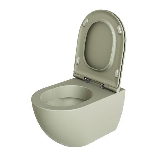Lavabo Comoda rimless væghængt toilet inkl. EasyClean og sæde m/soft-close - Nature green Lavabo Comoda rimless væghængt toilet inkl. EasyClean og sæde m/soft-close - Nature green