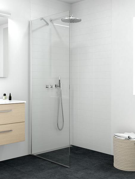 Dansani Match D 70 fast brusevæg - Klar glas/matkrom Dansani Match D 70 fast brusevæg - Klar glas/matkrom