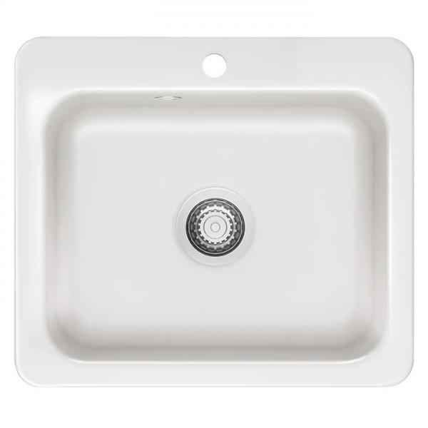 Lavabo Juna 57 køkkenvask i keramik - Hvid/krom