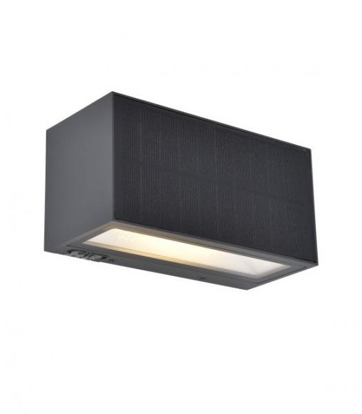 Lutec Solar Inka hybrid udendørslampe til væg m/solceller - Mørkegrå Lutec Solar Inka hybrid udendørslampe til væg m/solceller - Mørkegrå