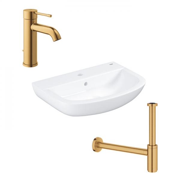 Grohe Essence & Bau håndvaskpakke - Børstet Cool Sunrise Grohe Essence & Bau håndvaskpakke - Børstet Cool Sunrise