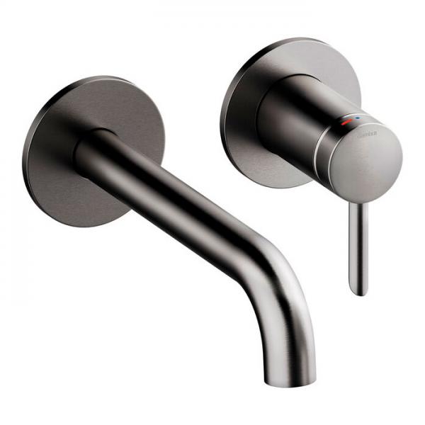 Damixa Iris håndvaskarmatur til indbygning m/Koldstart - 180 mm - Børstet grafitgrå