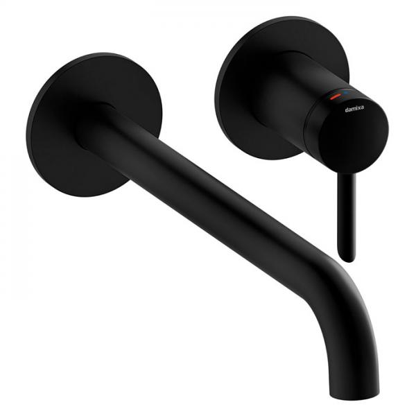 Damixa Iris håndvaskarmatur til indbygning m/Koldstart - 250 mm - Mat sort