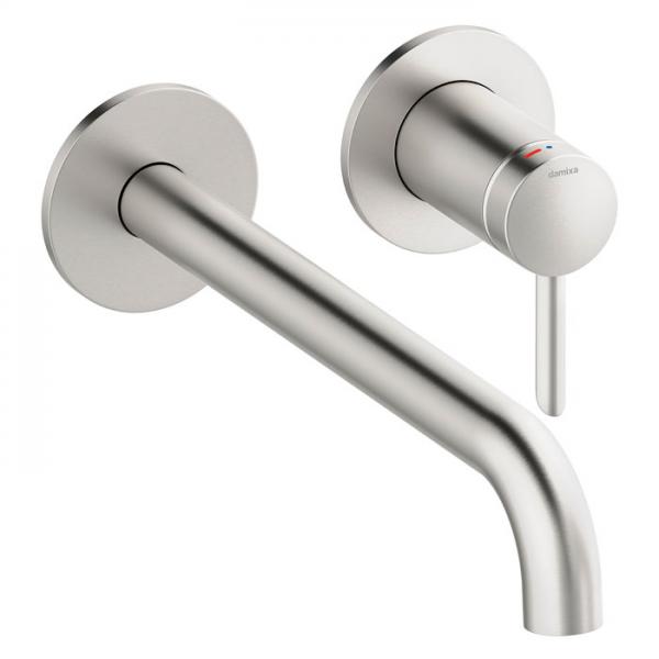 Damixa Iris håndvaskarmatur til indbygning m/Koldstart - 250 mm - Steel