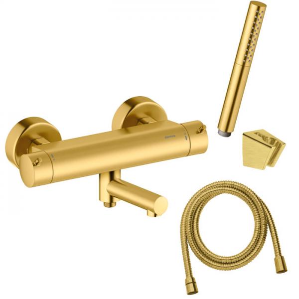 Damixa Iris komplet badekararmatur - Børstet messing Damixa Iris komplet badekararmatur - Børstet messing