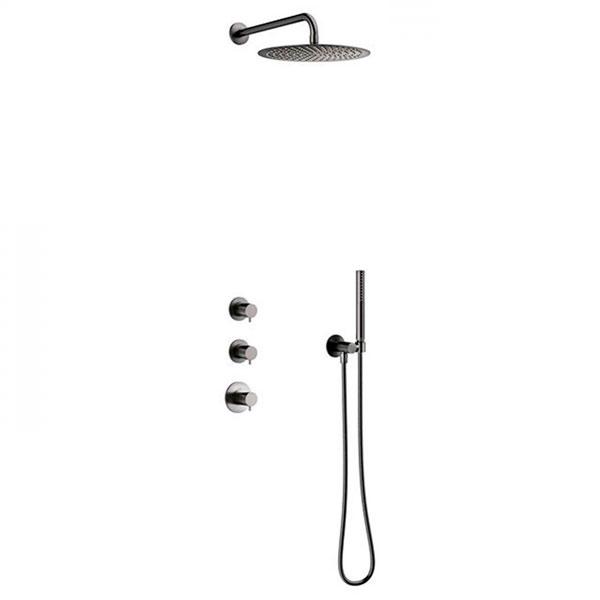 Damixa Iris XS 1 300 brusesæt til indbygning - Børstet grafitgrå