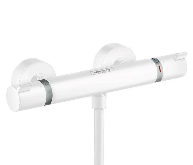 Hansgrohe Ecostat Comfort brusetermostat m/rosetter - Mat hvid