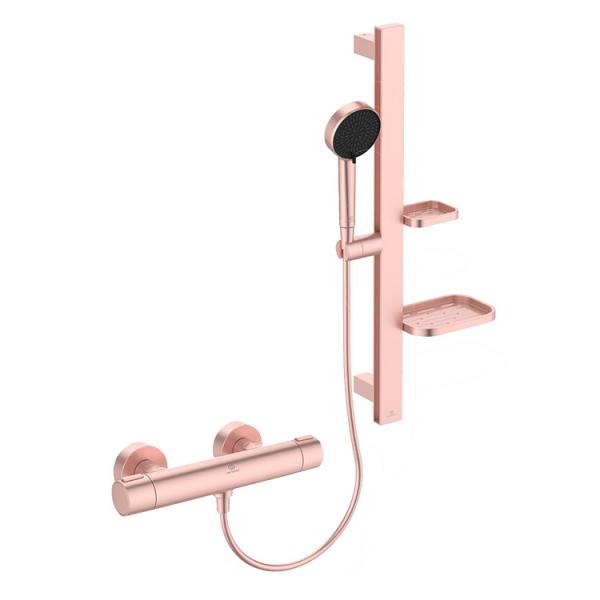 Ideal Standard Alu+ komplet brusesystem m/håndbruser - Rosé Ideal Standard Alu+ komplet brusesystem m/håndbruser - Rosé