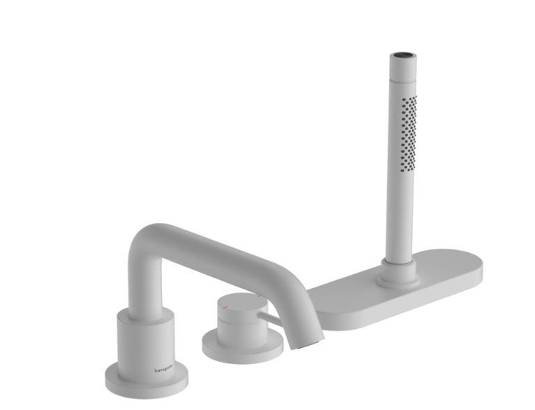 hansgrohe Tecturis S 3-huls kararmatur til karkant - Mat hvid