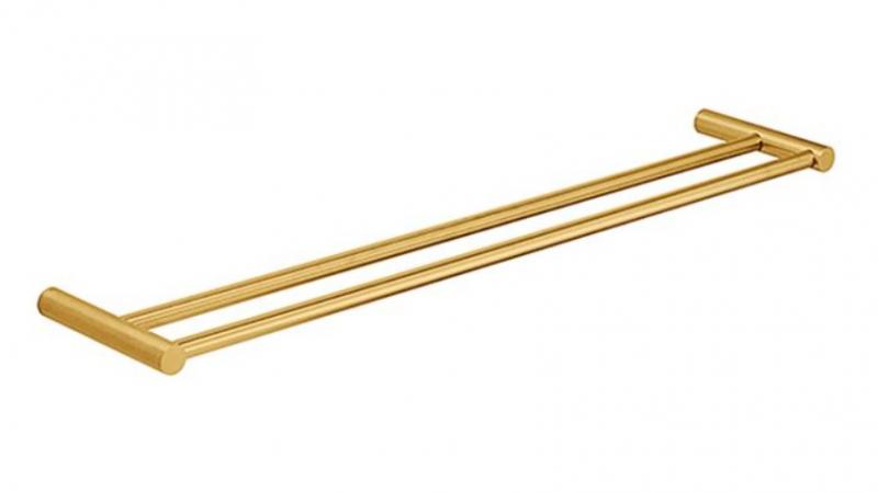 Pressalit dobbelt håndklædestang - Børstet messing Pressalit dobbelt håndklædestang - Børstet messing
