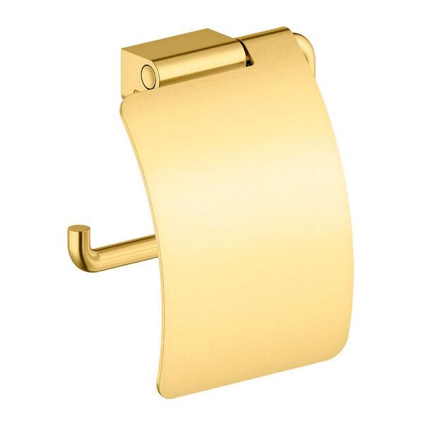 Damixa Zen toiletrulleholder m/låg - Børstet messing