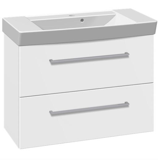 Dansani Mido+ 80 møbelsæt m/2 skuffer og Capella vask - Hvid mat