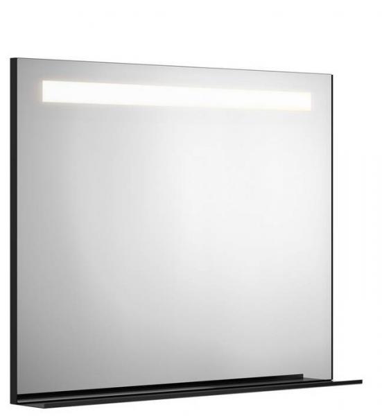 Gustavsberg spejl m/LED lys, aftagelig hylde og mat sort ramme - 100 cm Gustavsberg spejl m/LED lys, aftagelig hylde og mat sort ramme - 100 cm