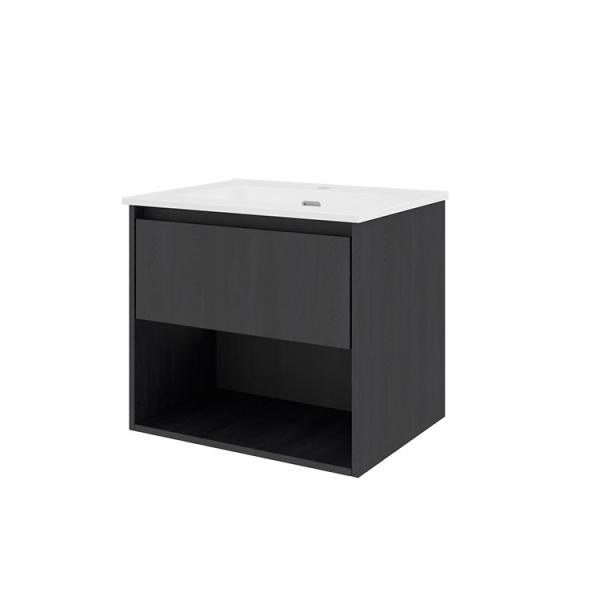 Sanibell Proline 60 møbelsæt m/1 skuffe og hylde - Sort eg Sanibell Proline 60 møbelsæt m/1 skuffe og hylde - Sort eg