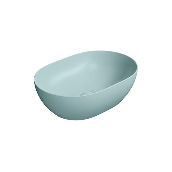 GSI Pura 50 oval fritstående bowlevask - Uden hanehul - Ghiaccio