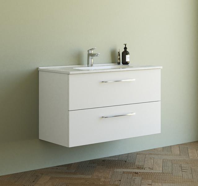 Dansani Mido+ 100 møbelsæt m/Kantate vask - Mat hvid Dansani Mido+ 100 møbelsæt m/Kantate vask - Mat hvid