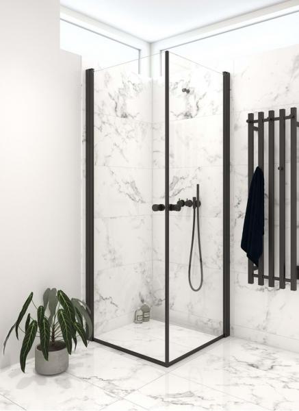 Dansani Match A+A bruseniche- 90x90 cm - Klar glas/mat sort Dansani Match A+A bruseniche- 90x90 cm - Klar glas/mat sort