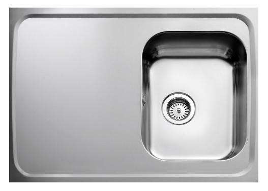 Intra AF08-KV stålbordplade køkkenvask - Vendbar - 80 cm Intra AF08-KV stålbordplade køkkenvask - Vendbar - 80 cm