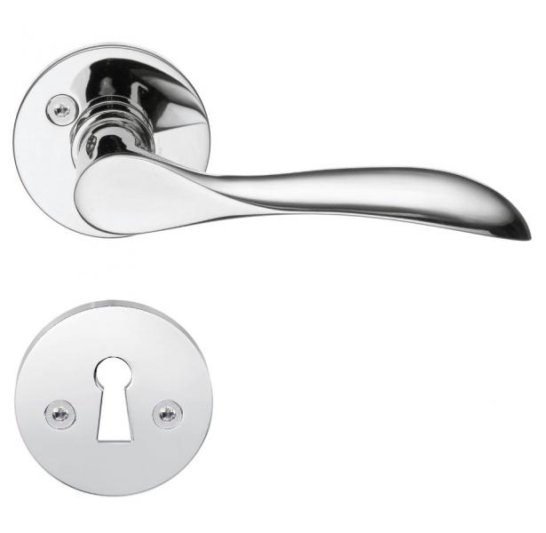 Beslagsboden indendørs dørgreb inkl nøgleskilt - Poleret krom Beslagsboden indendørs dørgreb inkl nøgleskilt - Poleret krom