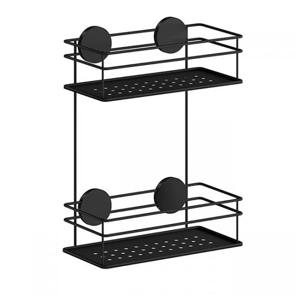 Beslagsboden dobbelt brusekurv, selvkl&aelig;bende - Mat sort