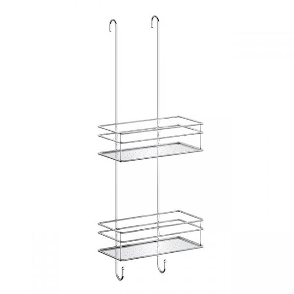 Beslagsboden dobbelt brusekurv til glasv&aelig;g - Krom