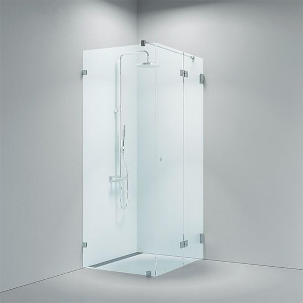 Strømberg Lucca 190 fastvæg med foldedør - Skræddersyet - Krom Strømberg Lucca 190 fastvæg med foldedør - Skræddersyet - Krom