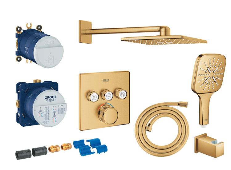 Grohe Cube SmartControl 310 komplet brusesystem m/SmartActive brus til indbygning - Børstet Cool Sunrise Grohe Cube SmartControl 310 komplet brusesystem m/SmartActive brus til indbygning - Børstet Cool Sunrise