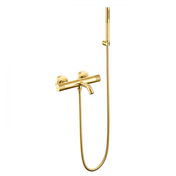 Cass&oslash;e komplet badekararmatur m/crystal cut - B&oslash;rstet messing