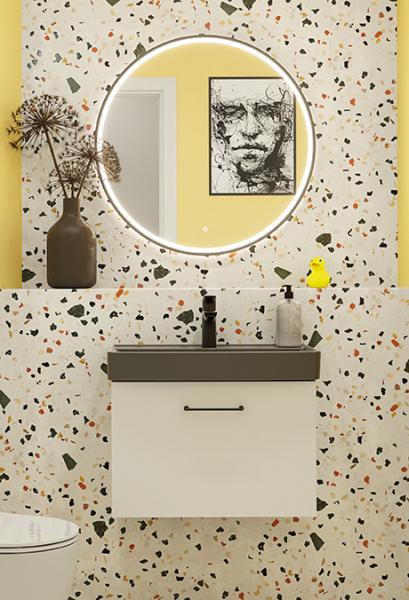 Dansani Mido+ 60 møbelsæt m/Capella håndvask i antracit - Hvid mat Dansani Mido+ 60 møbelsæt m/Capella håndvask i antracit - Hvid mat