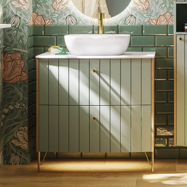 Dansani Luna Vintage 80 møbelsæt m/Stadium vask og riller - Natur eg/valgfri farve