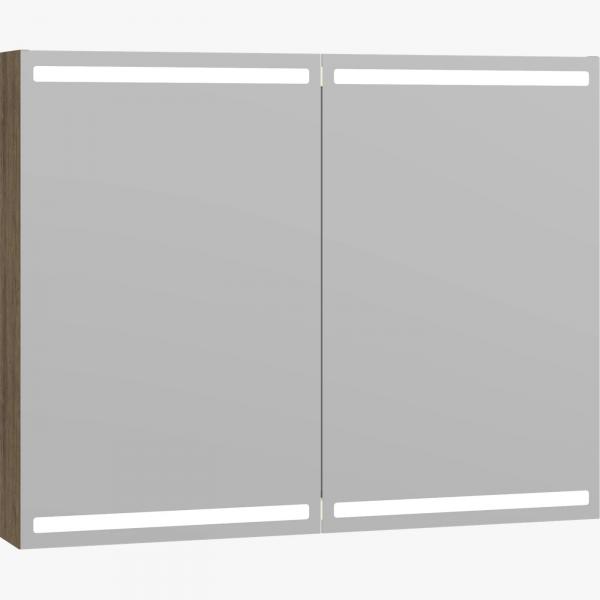 Dansani Level spejlskab 100 m/LED og lysstyring - Brun eg Dansani Level spejlskab 100 m/LED og lysstyring - Brun eg