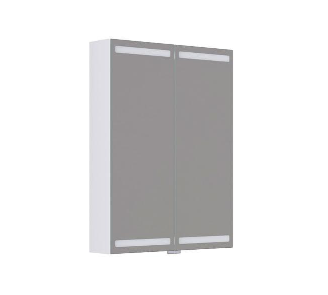 Dansani Level spejlskab 60 m/LED og lysstyring - Hvid mat