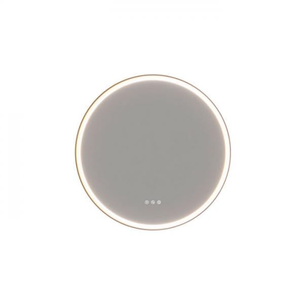 Dansani Hoop spejl m/lys og lysstyring 65 - Sort ramme