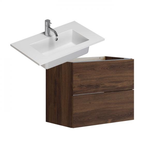 Dansani Luna Urban 60 mini møbelsæt m/Mini Minore vask og skuffer - Brun eg